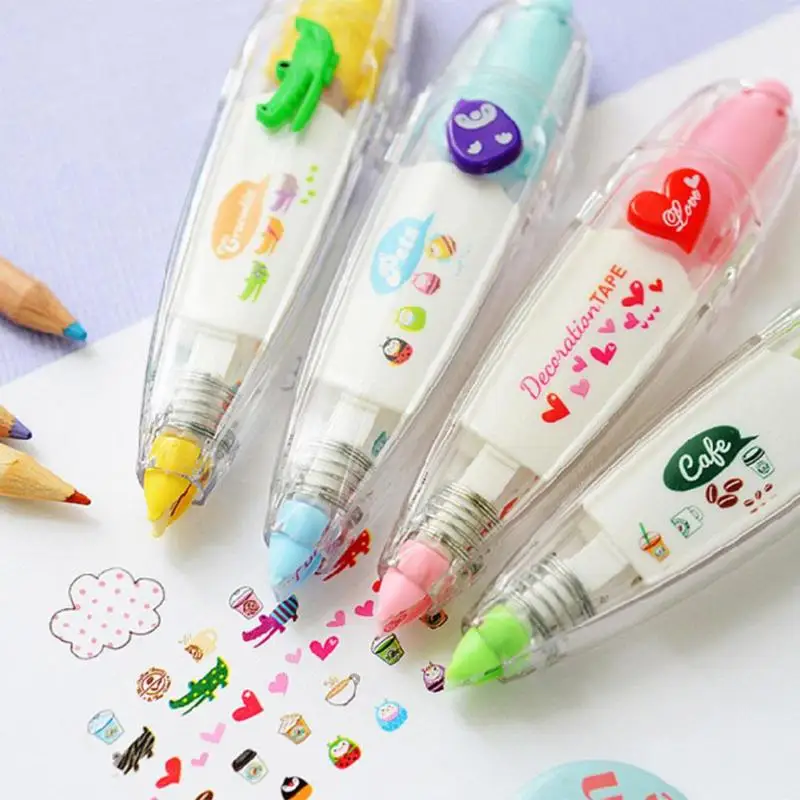 

Kawaii Press Type Cute Stationery Tapes Decorative Pen Correction Tape Diary Scrapbooking Album Stationery Tools School Supplies