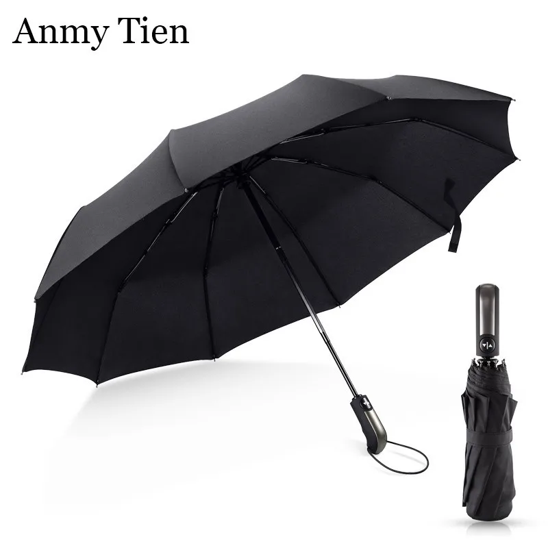 Reverse Black Umbrella Rain Waterproof Women Men Automatic Folding