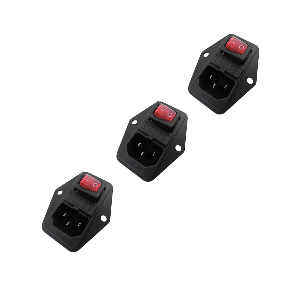 AC10A 250V IEC 320 C14 Мощность шнур входной разъем сосуд с ВКЛ ВЫКЛ светильник кулисный