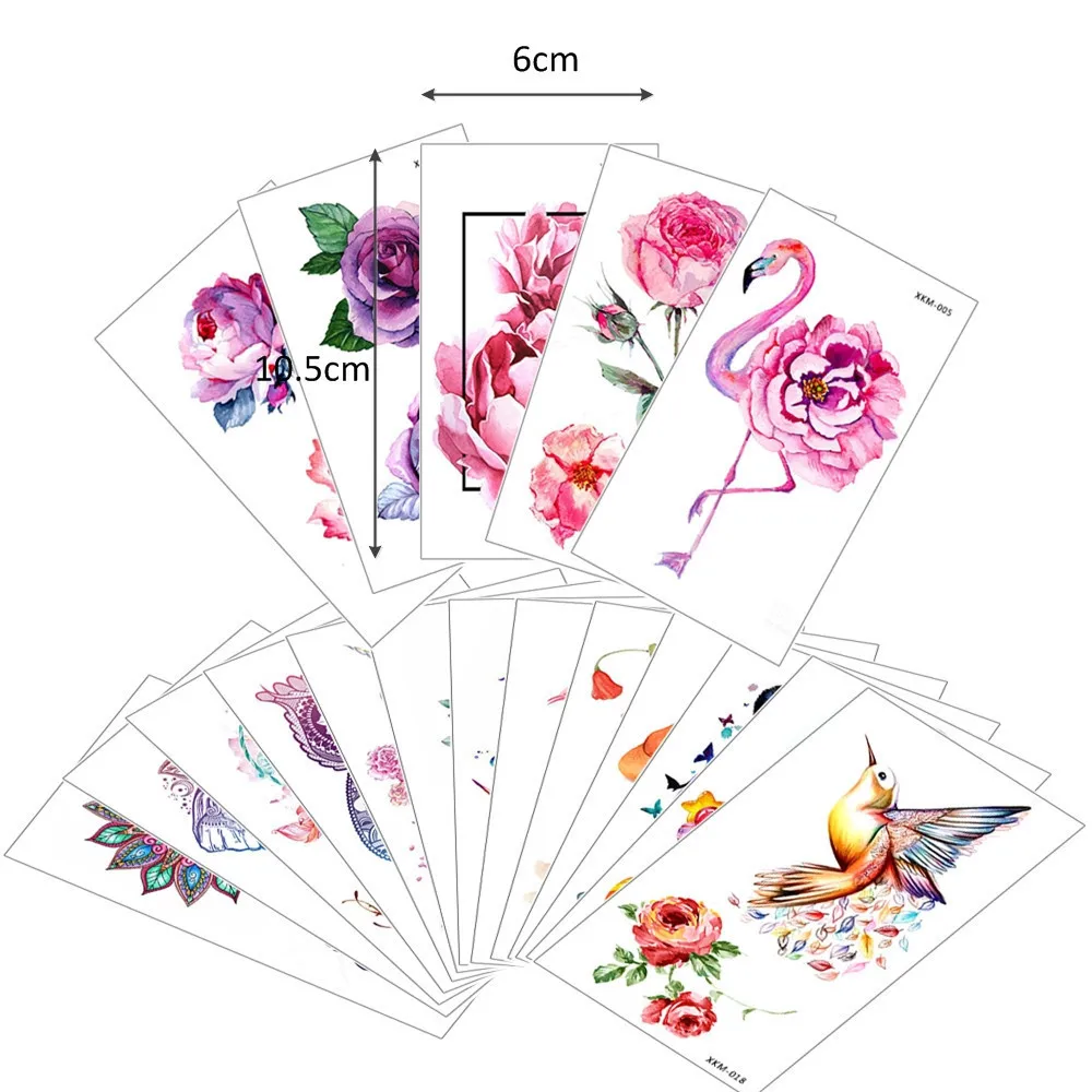 Glaryyears 5 قطعة/المجموعة المؤقتة الوشم ملصق الساخن وهمية الوشم الزهور فلاش تاتو للماء صغيرة الجسم الفن الرجال النساء 9 تصاميم