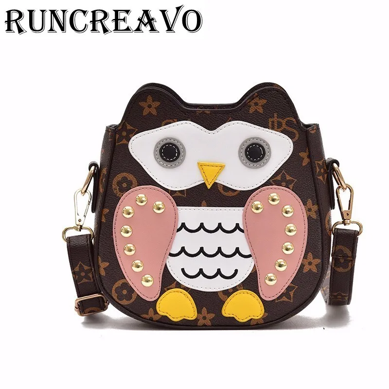 

2019 crossbody bags for women leather handbags luxury handbags women bags designer cartoon priting rivet shoulder bag sac a main