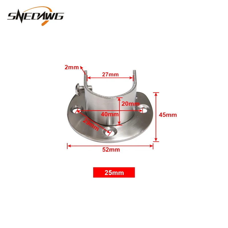 2 шт 25 мм/32 мм труба фланцевый кронштейн из нержавеющей стали U тип фланцевый кронштейн розетка настенное крепление ткань стойка труба кронштейн