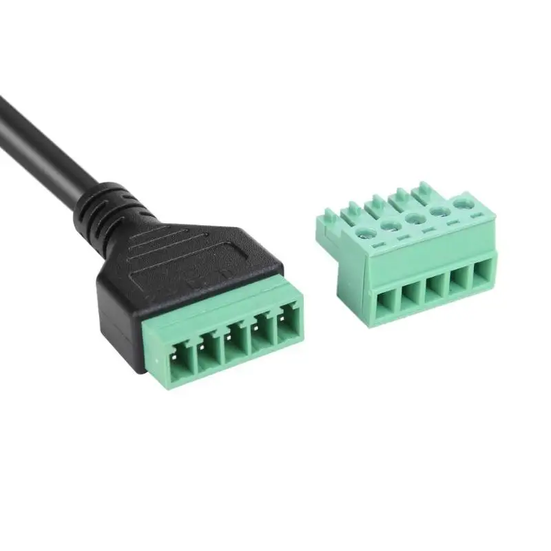 Micro USB Женский до 5 Pin винтовой клеммный разъем с 30 см экранированный кабель|Кабели|
