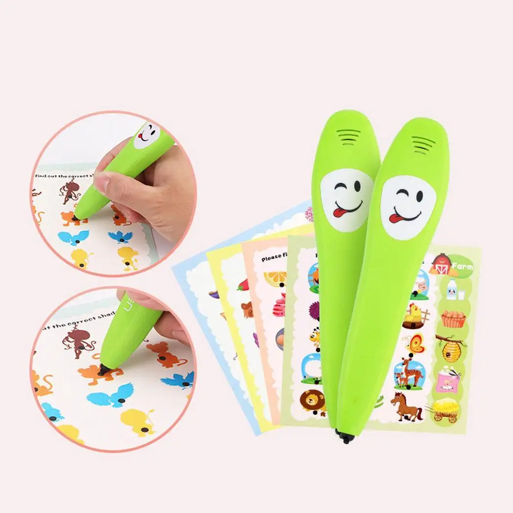 Multi function электронный мультфильм Smart Learning Pen зеленый с повседневное чтение книги