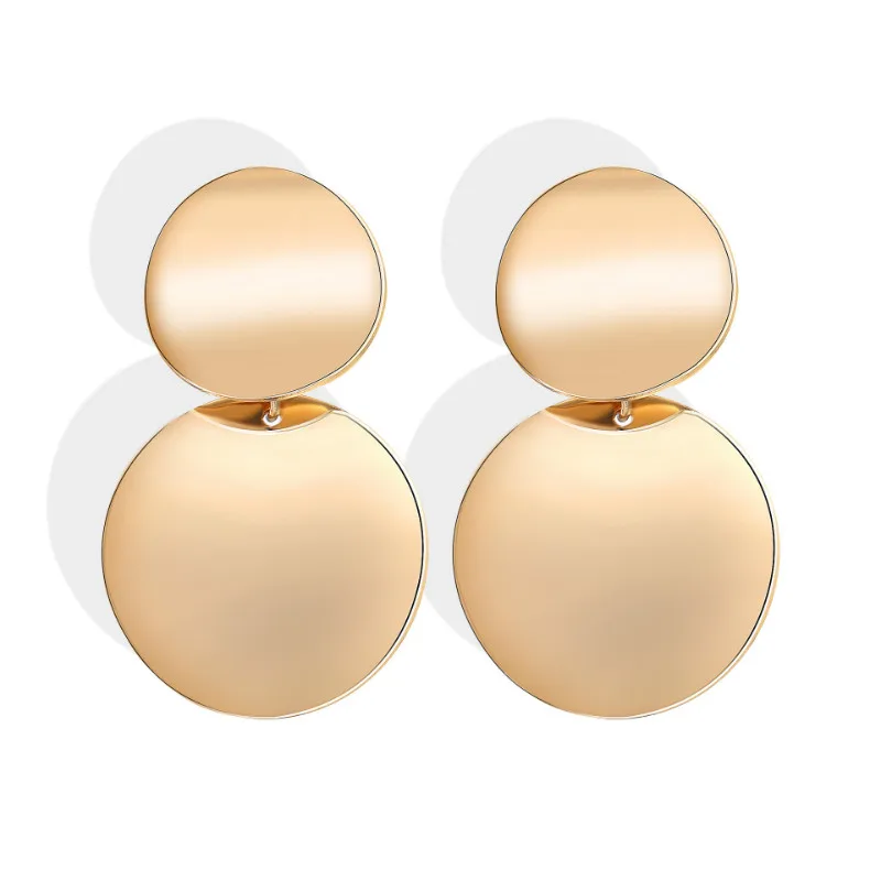 

Round Earrings Fashion Women's Metal Sequin Earrings Accessories Punk Simple Style Exaggerated Personality
