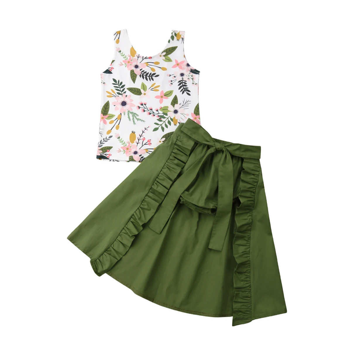 

Baby Girl Kid Floral Vest Tops Short Pants Dress Party 3Pcs Clothes Outfits 1-5T