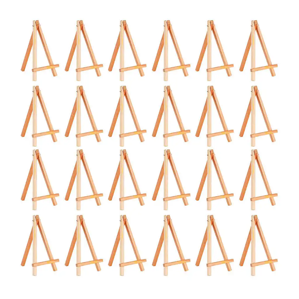 New 24 Pack Mini Wood Display Easel Wood Easels Set For Paintings Craft