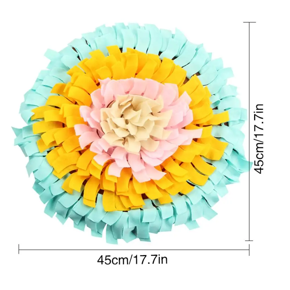 Large Flowers Dog Snuffle Feeding Mat Washable Training Piecing Blanket Pet Playing Toy Encourages Natural Foraging Skills Mat
