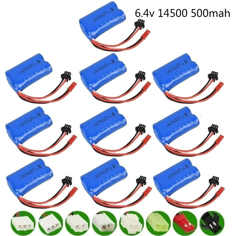 Литий-ионный аккумулятор 6 4 В 14500 500 мАч для Wltoys 18401/18402 дистанционное управление