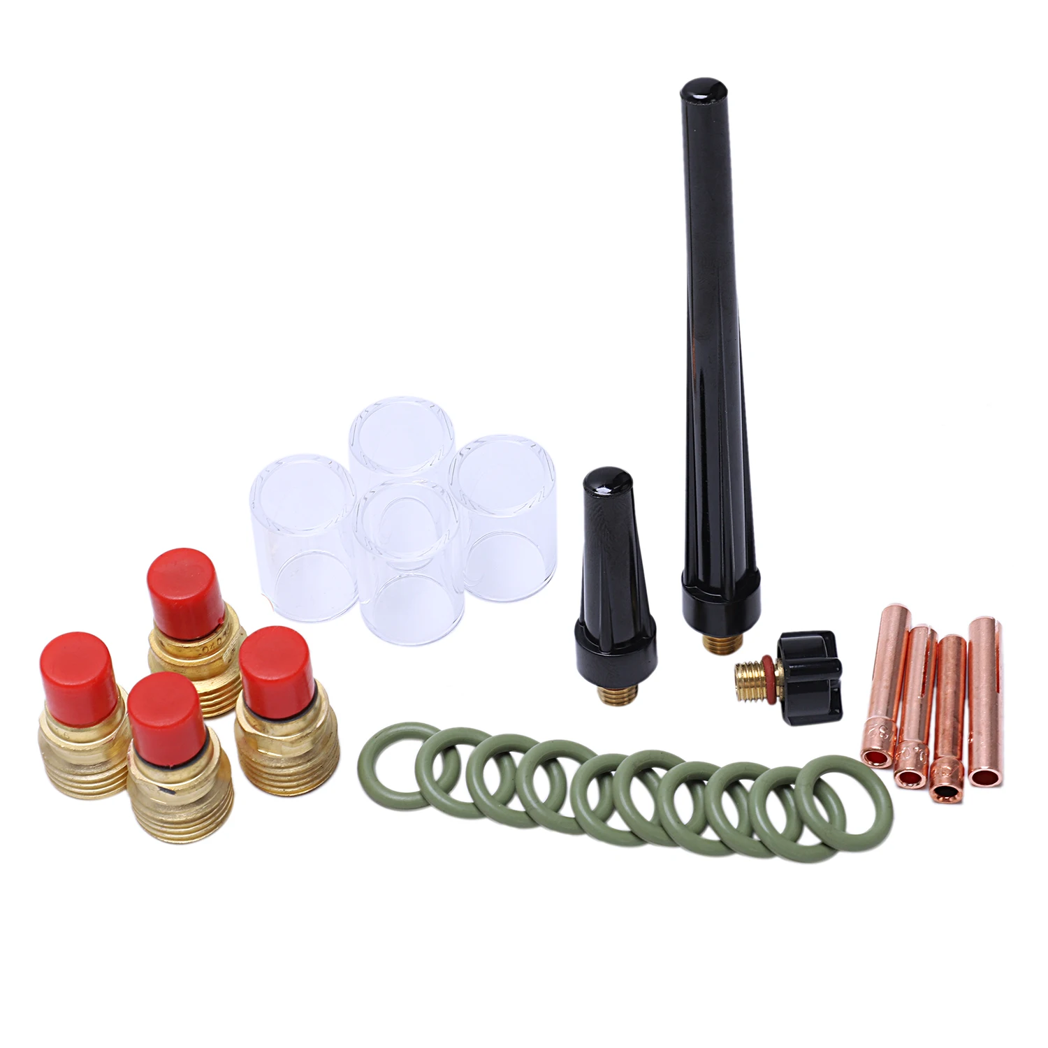 Kit Accessori Torcia Saldatura TIG WP - Gas Lens Con Coppa Vetro Per Tungsteno 2.4mm (compatibile WP-17/18/26) - Foto 3