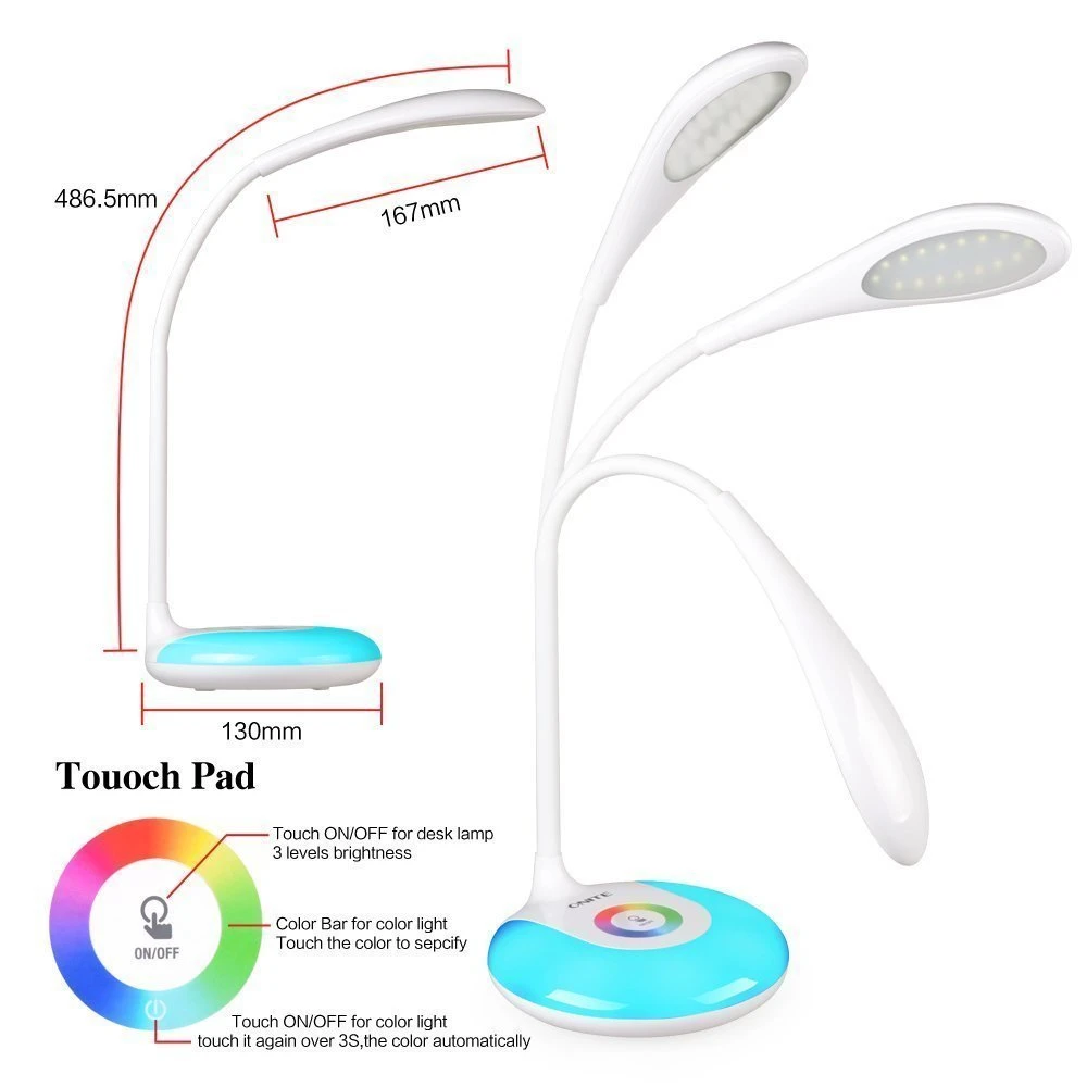  RGB Dimming LED Children Learn The Desk Lamp That Shield An Eye USB Rechargeable Lamp Of Bedroom