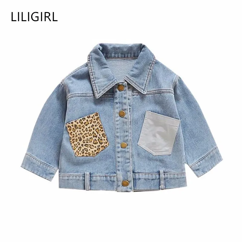 Модная Джинсовая куртка LILIGIRL для маленьких девочек пальто мальчиков с