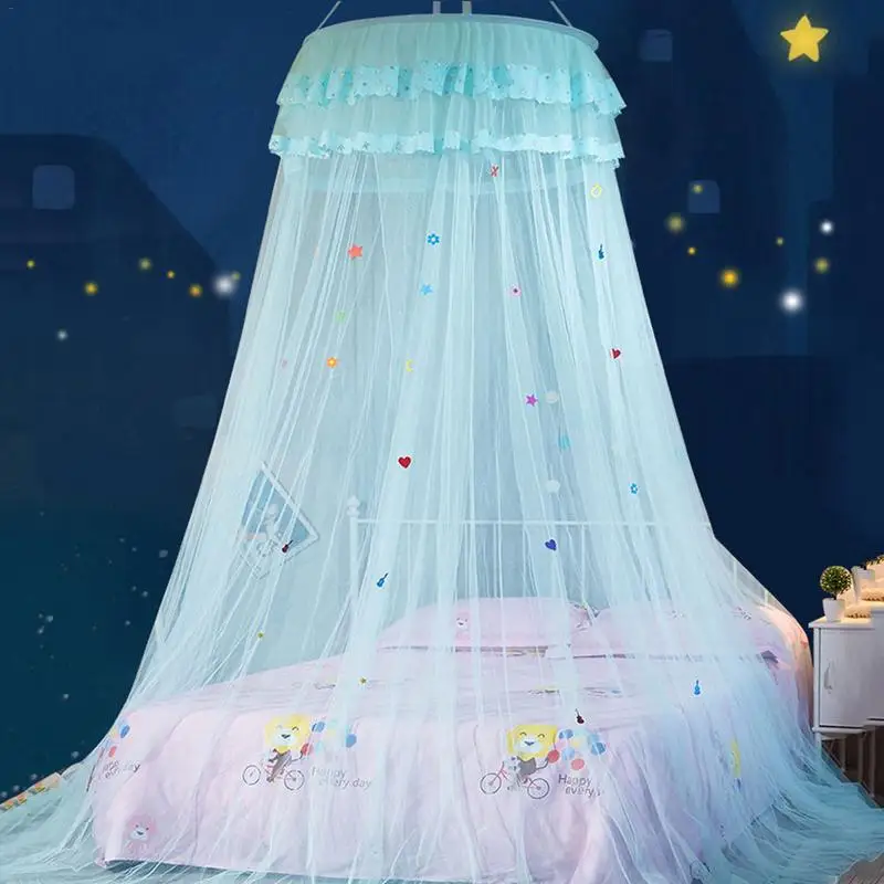 

Children's Room Dome Ceiling Suspended Bed Tent Princess Large Gauze Nets Net Bed Tent Single Door Floor Curtain Decoration