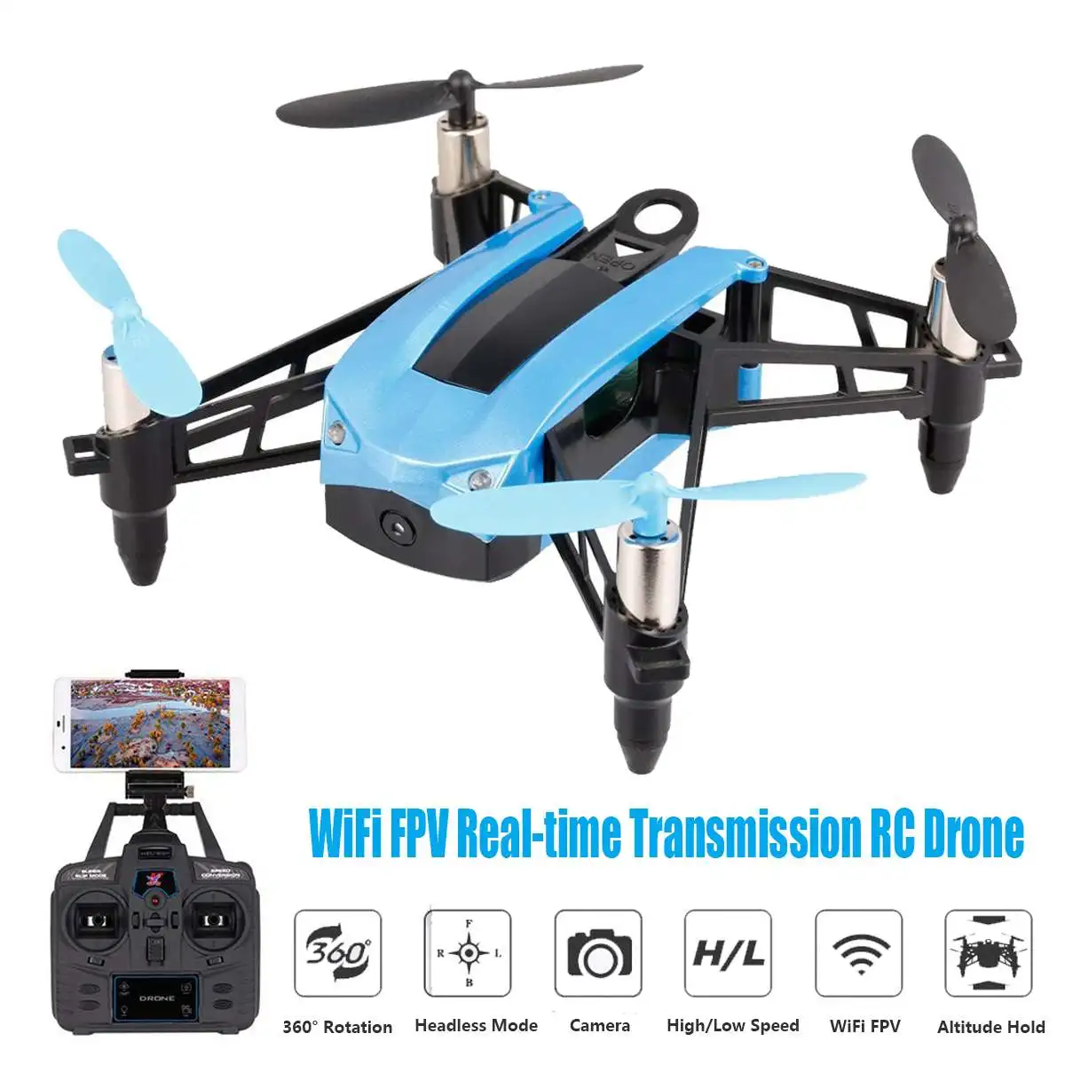 

RC Quadcopter Wide Angle HD Camera High Headless Mode 903HS WIFI FPV Altitude Hold Gravity Sensor 2.4G 6 Axis Racing Drone Kit