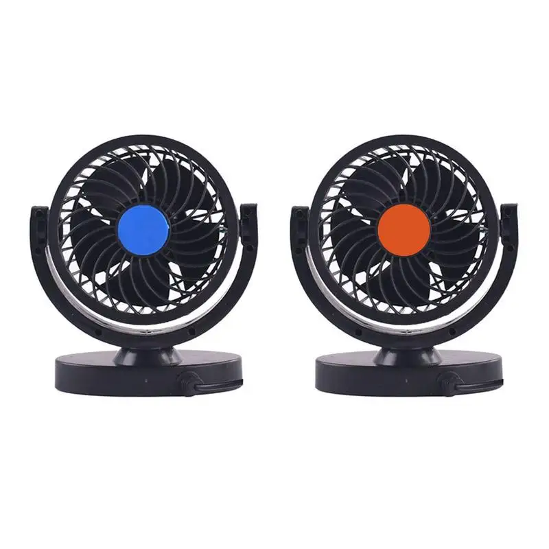 

12V 24V Car Fan 360 Degree Rotation Adjustable Auto Cooling Air Fan Powerful Quiet Rotatable Dashboard Auto Fan