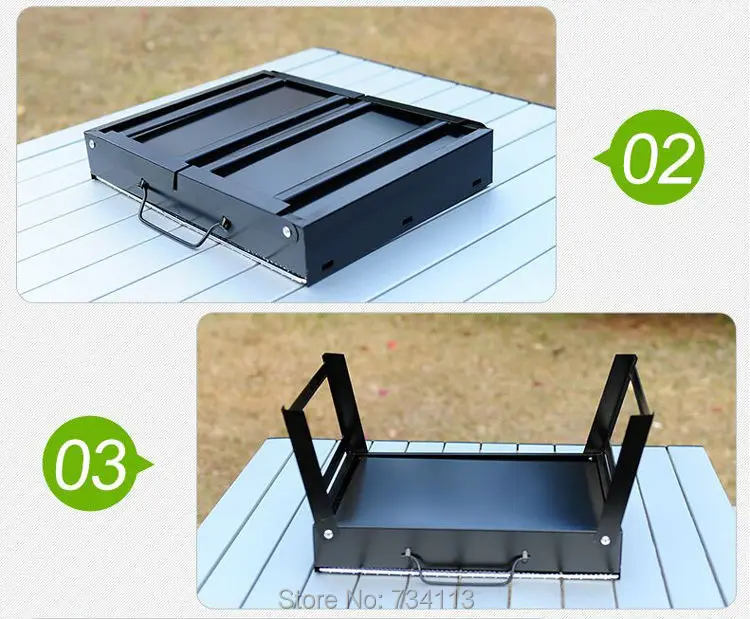 Большой размер 43*29 см барбекю Открытый Складной бытовой портативный для барбекю, пикника уголь для барбекю углеродная печь из нержавеющей стали барбекю