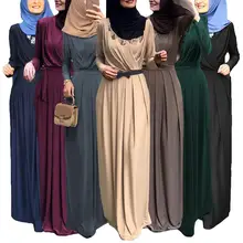 7 цветов Элегантный Muslimah плиссированные Турецкая абайа Сингапур полная длина джилбаб Дубай женский Мусульманский Исламский платье драпированные