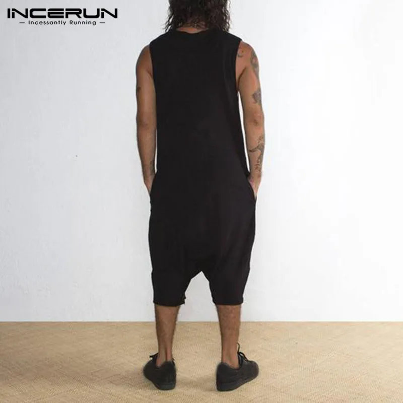 Brand Men's Sets Hiphop Jumpsuits Sleeveless Rompers Solid Overalls Vacation Sets Shorts Coveralls Hombre Rompers Overalls Big Brand Men's Sets Hiphop Jumpsuits Sleeveless Rompers Solid Overalls Vacation Sets Shorts Coveralls Hombre Rompers Overalls Big