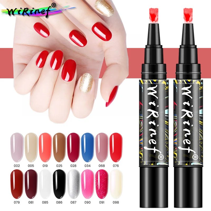 WiRinef 16 Colors 3 In 1 Nail Varnish Shining Glitter One Step Nail Art ...