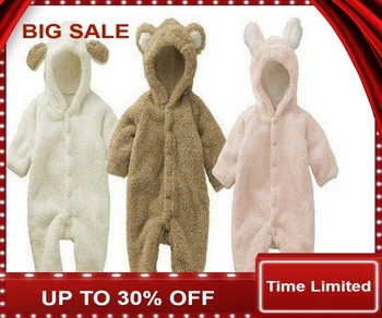 

Newborn Baby Boy Clothing Fleece Winter Girl Rabbit Romper Infant Babies Clothes Bear suit