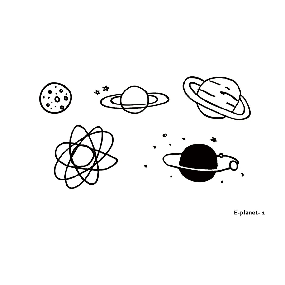 WYUEN الأصلي كوكب للماء المؤقتة الوشم ملصق المرأة الجسم الفن جديد تصميم الكون وهمية الرجال الوشم E-001