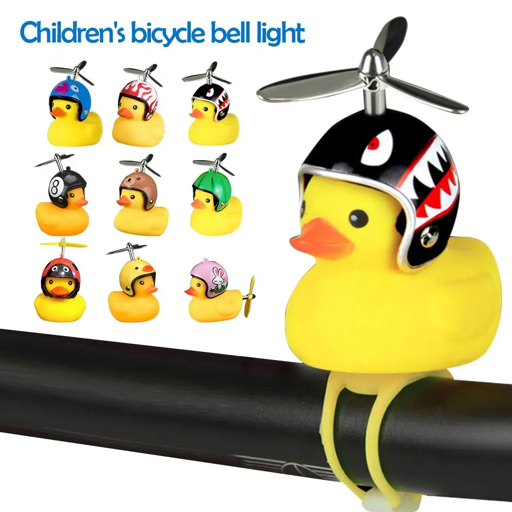 

Small Bicycle Bell Yellow Duck Head Lights Mountain Bike Handlebar Cartoon Helmet Lovely Horn Lamp Accessories Ordingary Bell