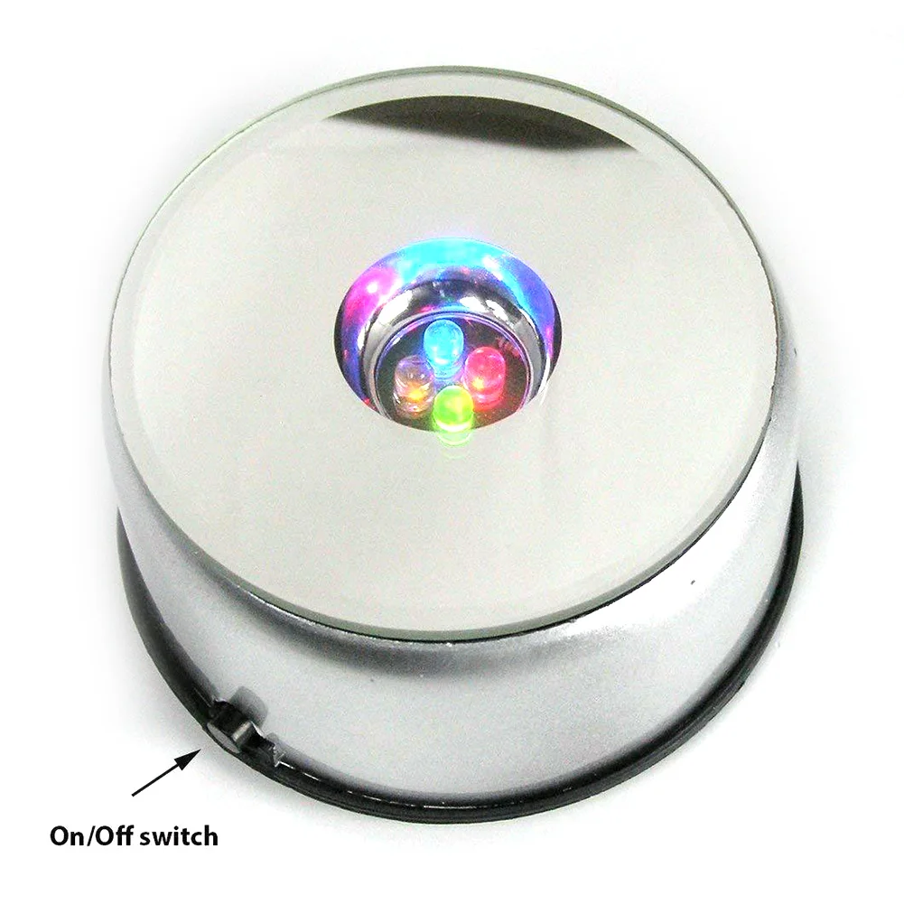 

Decoration Led Electric Holder Multifunctional Lamp Base 3D Light Stand Luminous Colorful Rotating Adapter Crystal Display