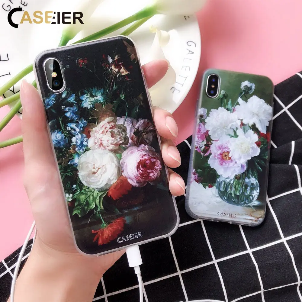 Чехол CASEIER Flower для Huawei P8 P9 P10 P20 Lite Honor 8 9 чехлы телефонов мягкий силиконовый чехол |