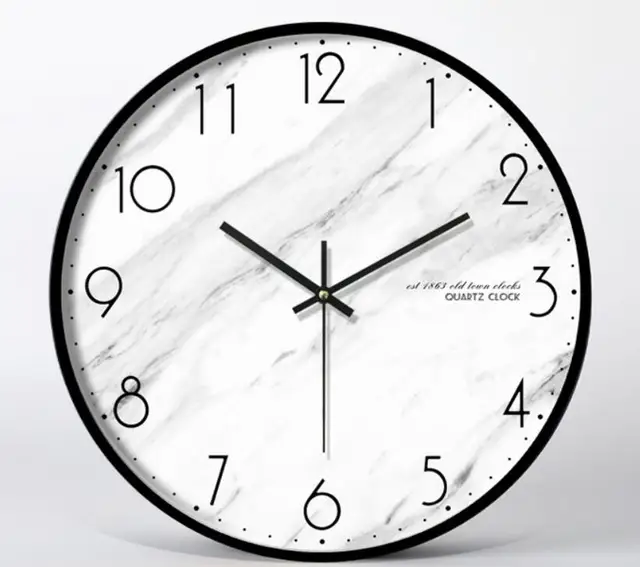 Best Offers Nordic Decorative Minimalist Marble Texture Wall Clock Luxury Mute Quartz Needle Clocks For Decor Living Room Fashionable Vogue