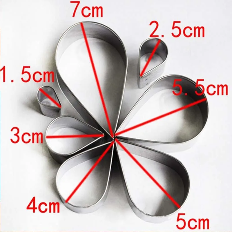 Cake Tool High Quality 7pcs/set Stainless Steel Rose Petal Cookie Cutter Mold Pastry Mould Sugarcraft Decorating | Дом и сад