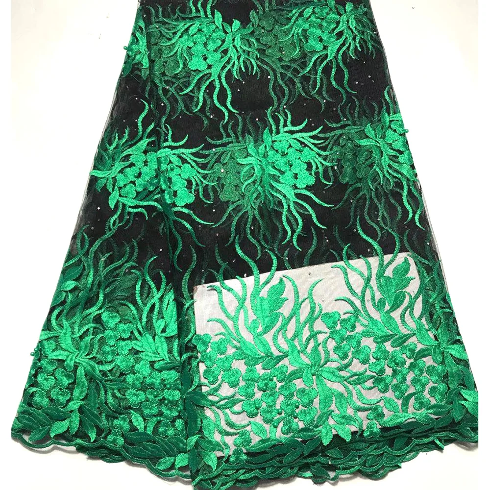 African Lace Fabric 2019 Embroidered Nigerian Laces High Quality French Tulle For Party Dress 5 Yards fabrics | Дом и сад