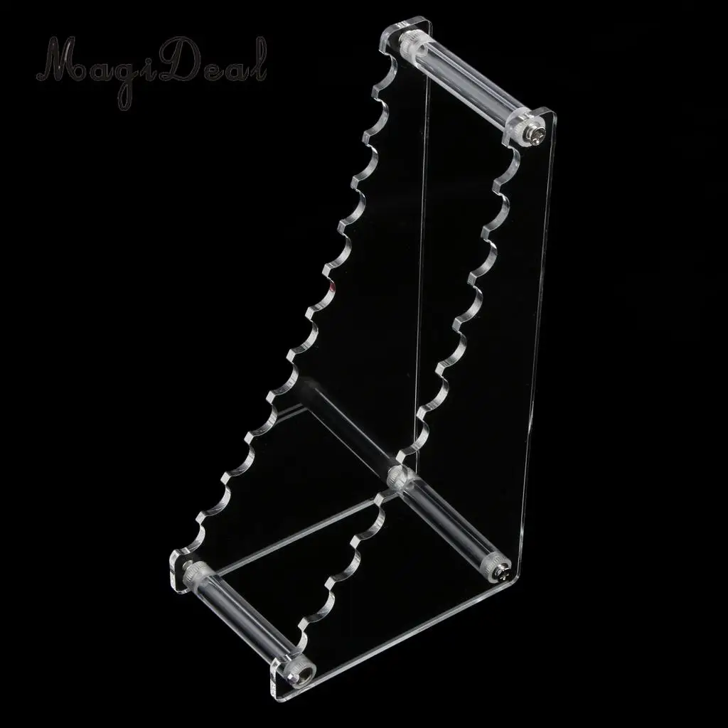 

MagiDeal Cosmetic Makeup Brush Holder Stand Tools for 12pcs Brush Foundation Shelf Display Stand Makeup Tools Brush Holder