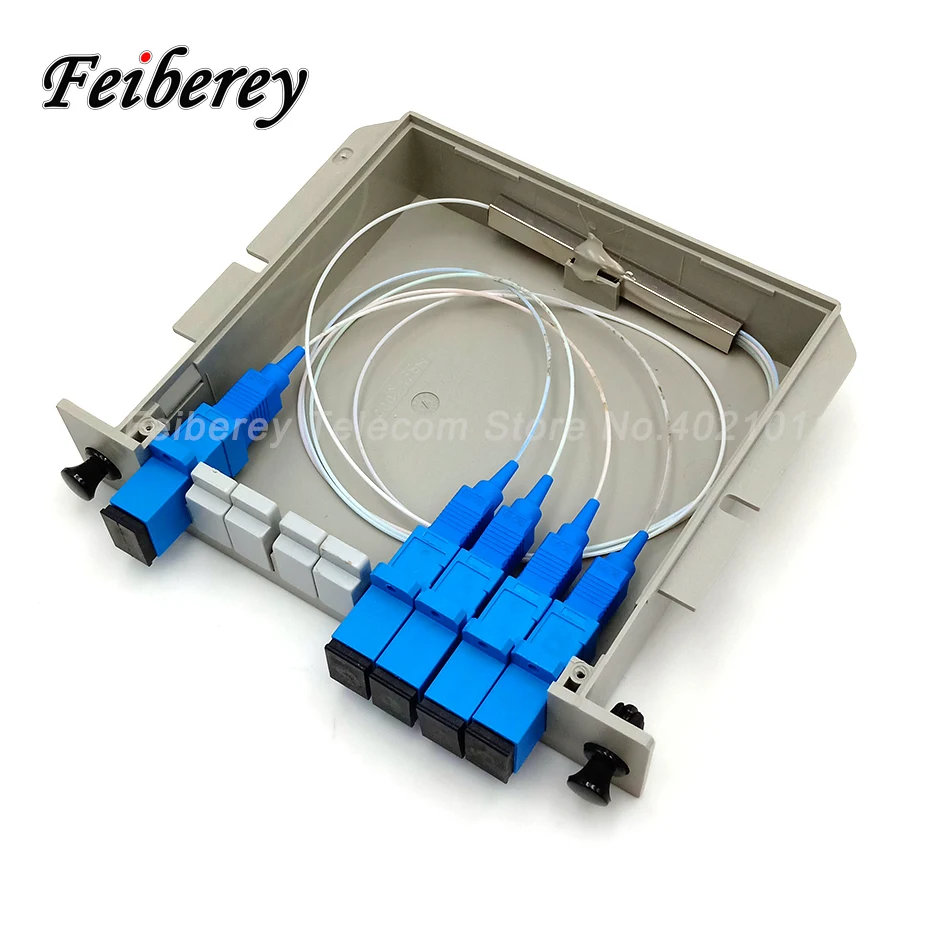 1*4 SC UPC Оптическое волокно PLC сплиттер Кассетный ящик вставной Тип оптический 1x4 с