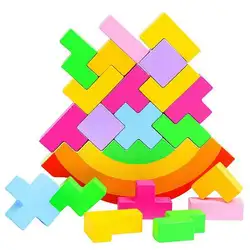Детские качели укладка баланс строительные блоки цвет когнитивные игрушки подарки деревянные строительные блоки Развивающие игрушки для