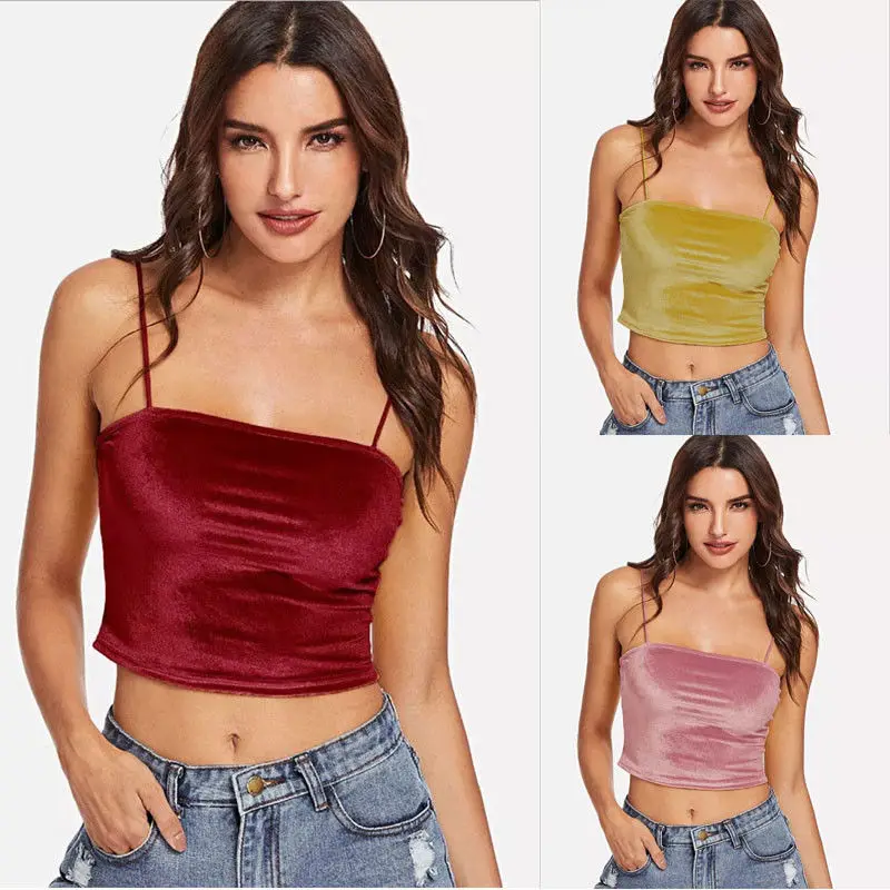 

2019 New Style Fashion Hot Women's Solid Short Sleeveless Top Casual Crop Top Tank Comfortable Tops