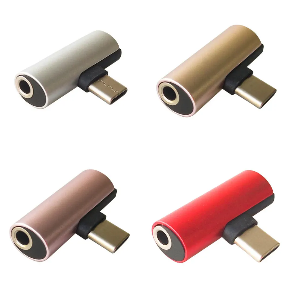 

2 in 1 Type C to 3.5mm Jack Earphone Charging Converter USB Type-C Audio Adapter for Xiaomi 6 Huawei P10 Mate 20 Type C Phones