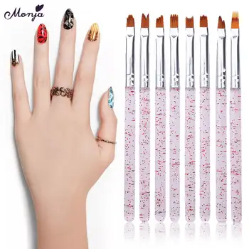 

8Pcs Nail Art Smile Moon Shape Petal Painting Gradient Fade Color Painting Drawing Pen Manicure Tool Nail Art