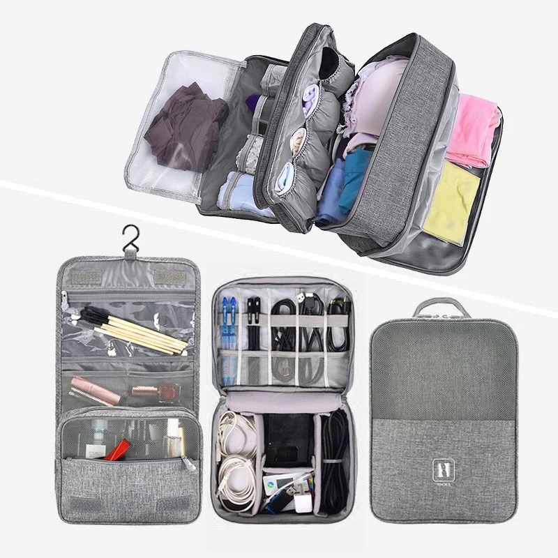 

Men Cosmetic Bags Travel Cable Electronic Gadgets Organizer Women Underwear Shoes Case Makeup Suitcase Charger Pouch Accessories