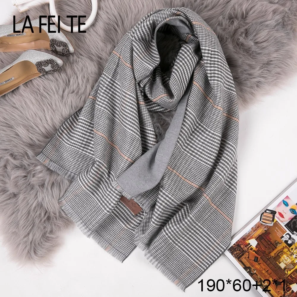  Winter Cashmere Scarf Women Neck Scarves Plaid Shawls Foulard Femme Poncho Blanket Stoles Bandana H