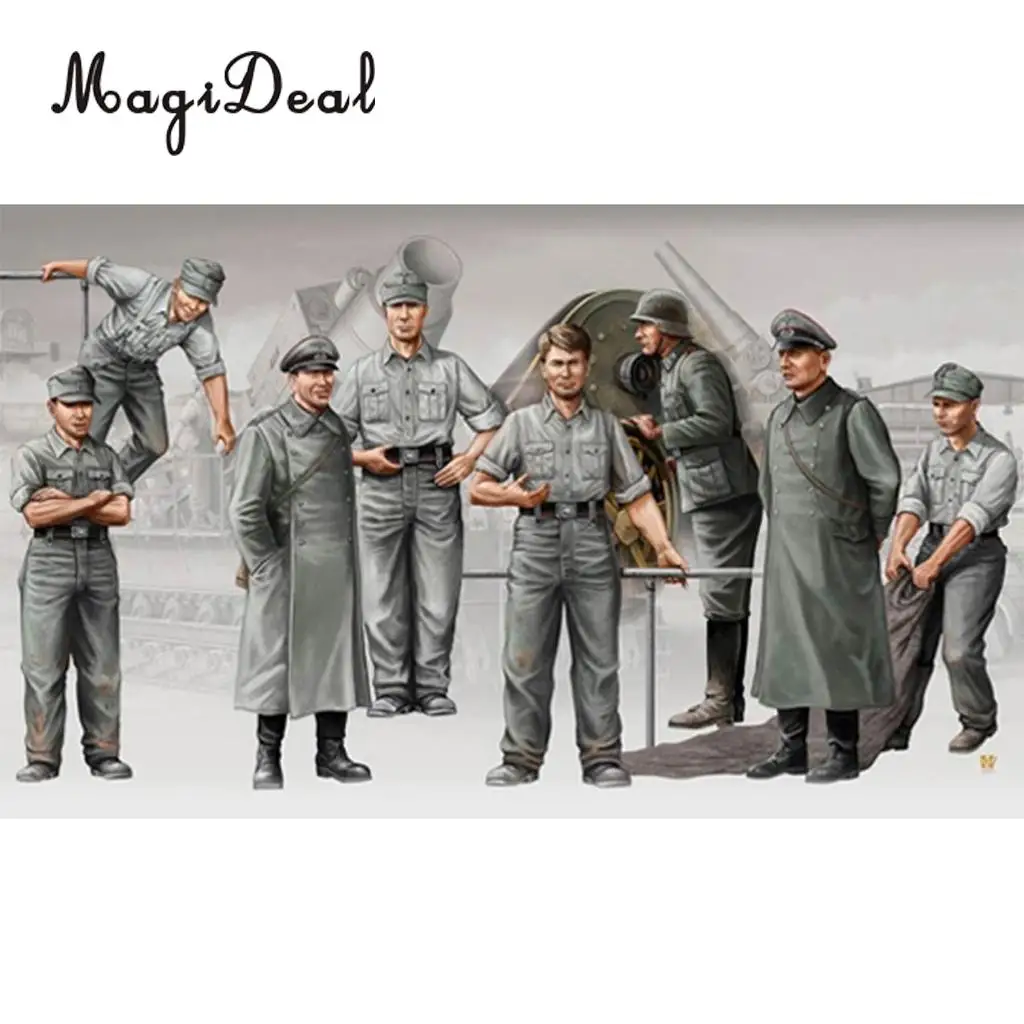 

MagiDeal 1/35 WWII German Karl Cannon Artillery Military Action Figure Soldiers Unsssembly Unpainted Model Building Kits Toy
