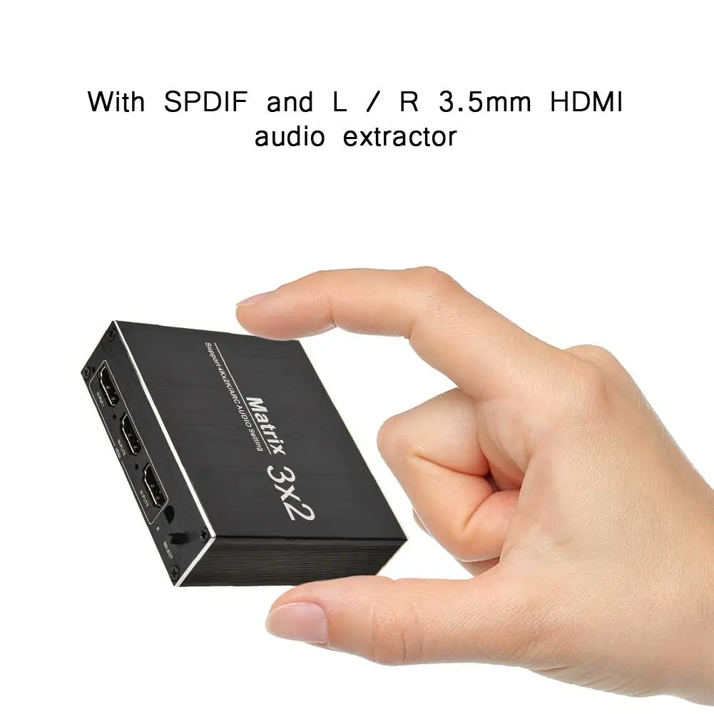 

HDMI Matrix 3 in 2 out with Audio Extractor Splitter + ARC 4K/60HZ