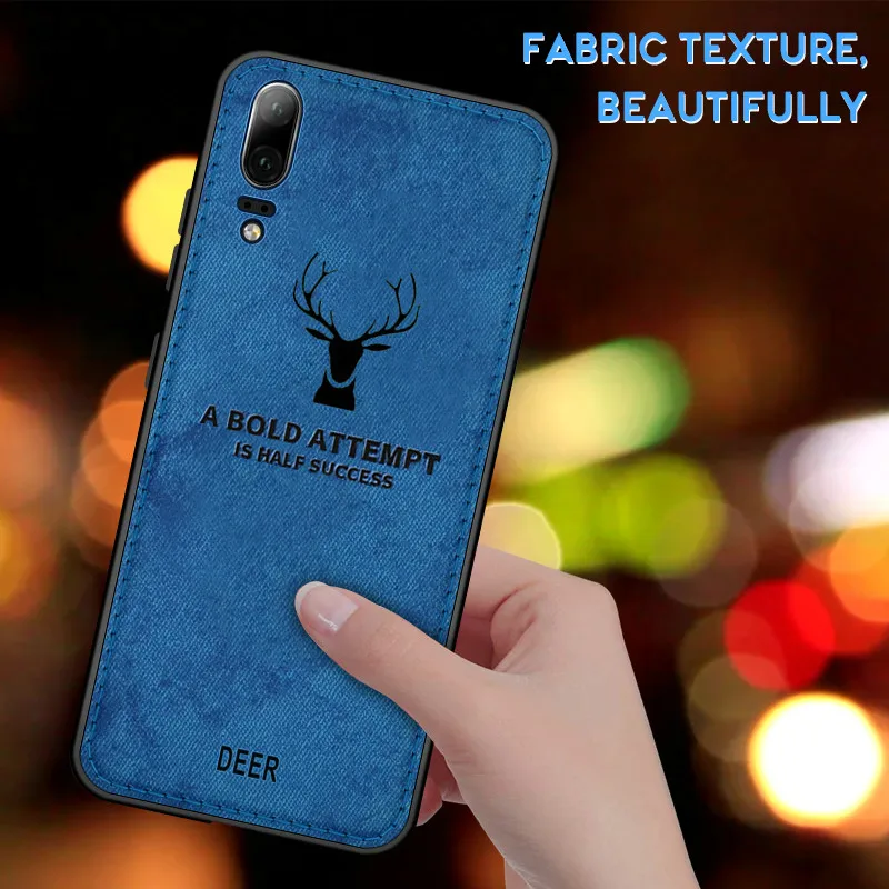 

Case For Huawei Honor 8A 8C View20 Case Cloth Fabric Deer Cover For Honor 9lite 7C 7A pro 5.7'' Cases Soft Silicone Frame Fundas