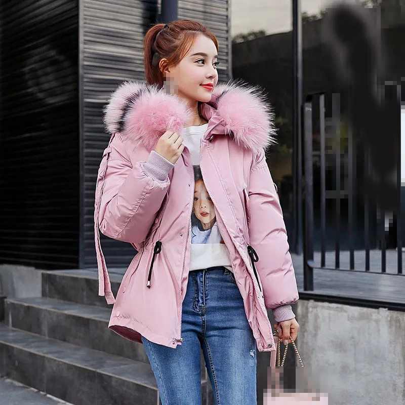 Red rusty Veste rose Noir Faux Femelle Parka D'hiver Vestes Neige Épaisse 2018 De Usure Fourrure Manteau Parkas Femmes Nouveau blanc gris Décontracté SSwFRqHU