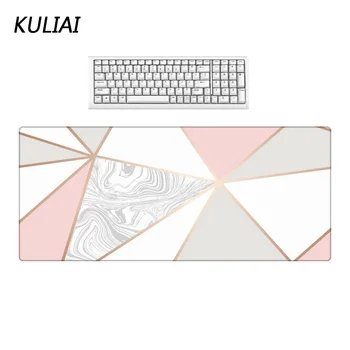 

XGZ Fashion Gray White Pink Marble Floor Pattern Mouse Pad Office Desktop Decoration Mat Large Size Bluetooth Keyboard Pads