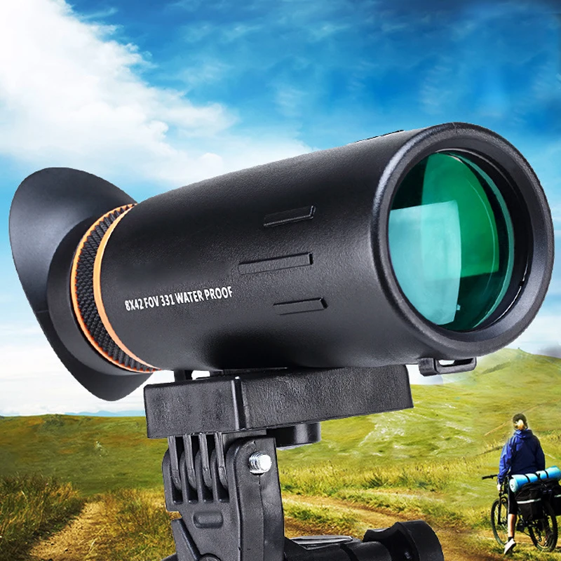 

HD waterproof Large eyepiece No dizzy eye outdoors 8x42 pocket Low light level night vision New pattern High power telescope