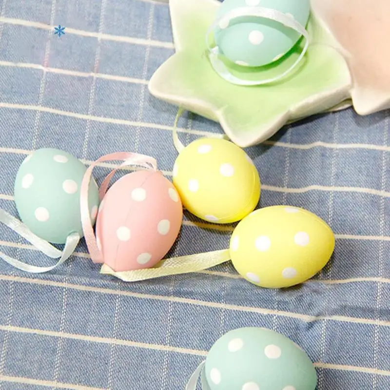  9pcs/Box Easter Simulation Egg Child DIY Eggs Painted Toys Artificial Eggs DIY Painting Easter Egg Educational Toy