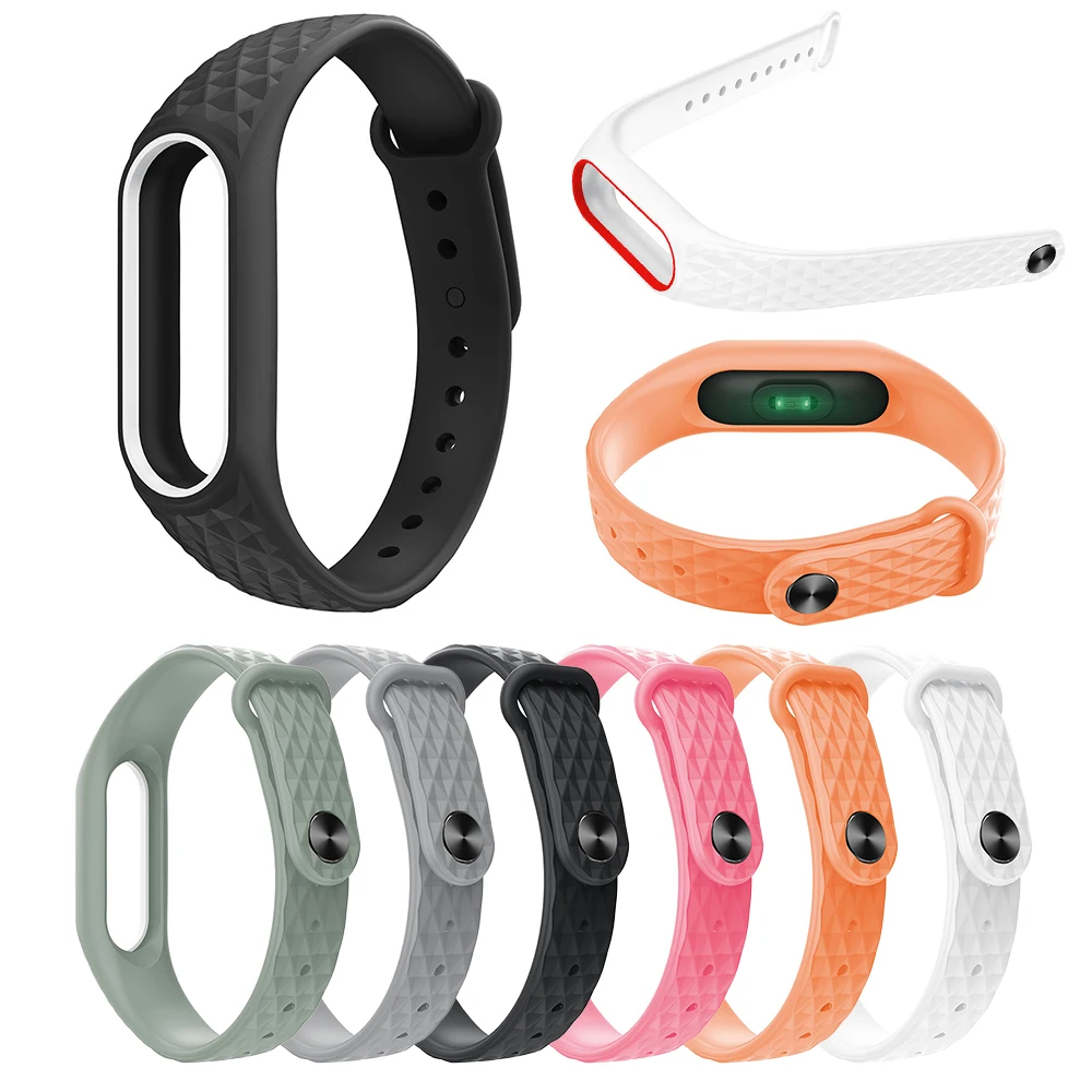 

2019 NEW Colorful Diamond Miband 2 Strap Newest Silicone Mi 2 Wrist Strap Correa Mi Band 2 Smart Bracelet Wristband Replacemet