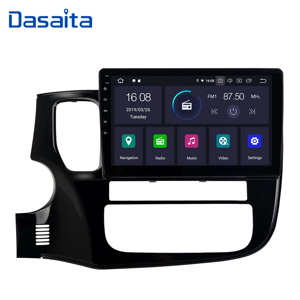 

Dasaita Android 9.0 Autoradio Car GPS 1 Din for Mitsubishi Outlander 2014 2015 2016 2017 with 10.2" IPS Touch Screen GPS Navi