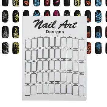 

50Pcs Nail Art False Tips Chart Display Board Palette Nailtips Polish Gel Color Card Nail Art Display Showing Glass Shelf Card