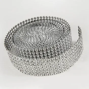 

1 Yard Net Drill Handmade DIY Accessories 8 Rows Wrapper Ribbons 4cm Width Diamond Wedding Party Supplies Home Decoration